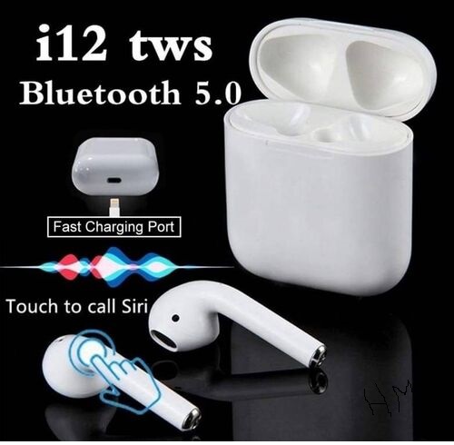 i12 tws bluetooth 5.0 Airbuds   (white, True Wireless)
