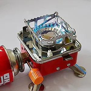 Portable Gas Stove Square-Shaped Gas Butane Burner Camping Stove Folding Furnace