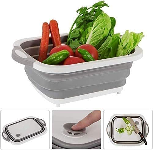 4 in 1 Multifunctional Silicone Based Kitchen Folding washbasin , multi vegtable