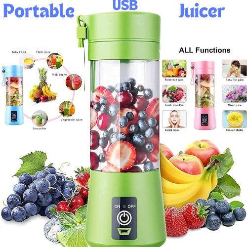 "6 Blade USB Juicer Bottle  for Fruits & Vegetables | Rechargeable & Powerful"