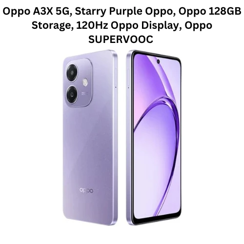 Oppo A3X 5G (Starry Purple, 4GB RAM, 128GB Storage) – Stunning 6.67” HD+ Display